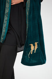 VELVET GOLD THREAD BIRD MOTIF SHAWL