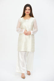 IVORY JAMAVAR KAMEEZ, TROUSERS & Dupatta