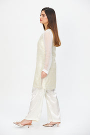 IVORY JAMAVAR KAMEEZ, TROUSERS & Dupatta