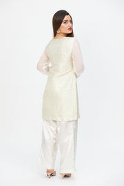 IVORY JAMAVAR KAMEEZ, TROUSERS & Dupatta