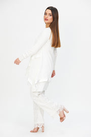 White Dress & Lace Wide Legged Trousers