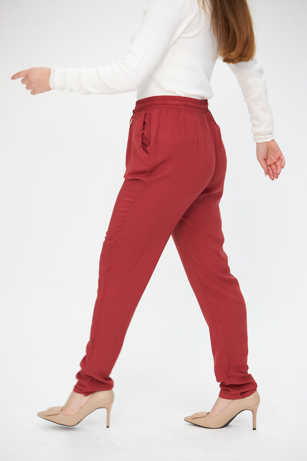 Slim Fit Trousers Terracotta