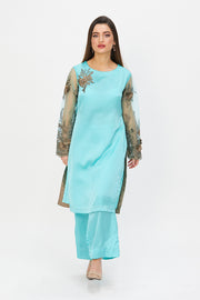 3D Embellished tunic and trousers Green (Light)