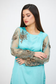 3D Embellished tunic and trousers Green (Light)