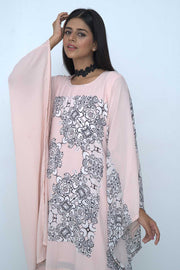 CHIFFON KAFTAN WITH SILK UNDER SHIRT