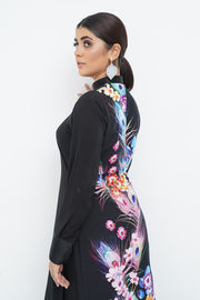 Black Shirt with Floral Back Design