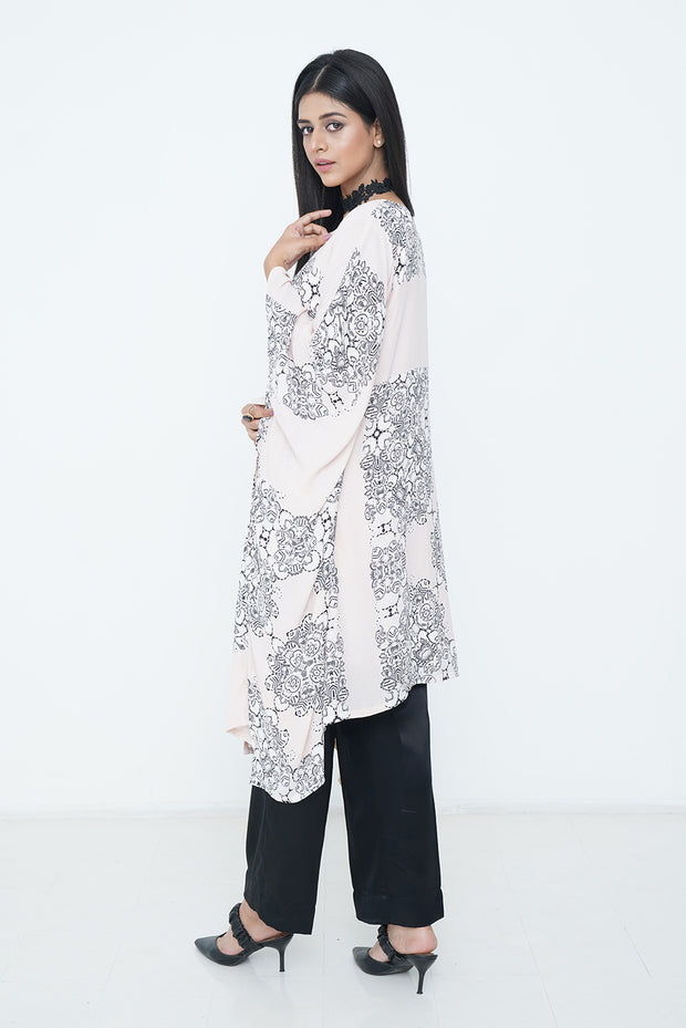 CHIFFON KAFTAN WITH SILK UNDER SHIRT