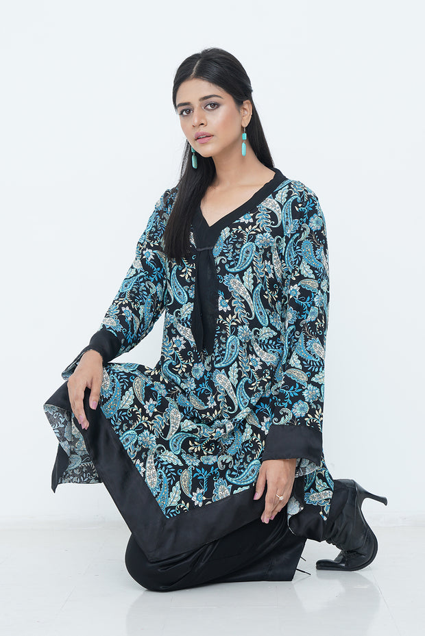 PAISLEY PRINT RELAXED STYLE DRESS