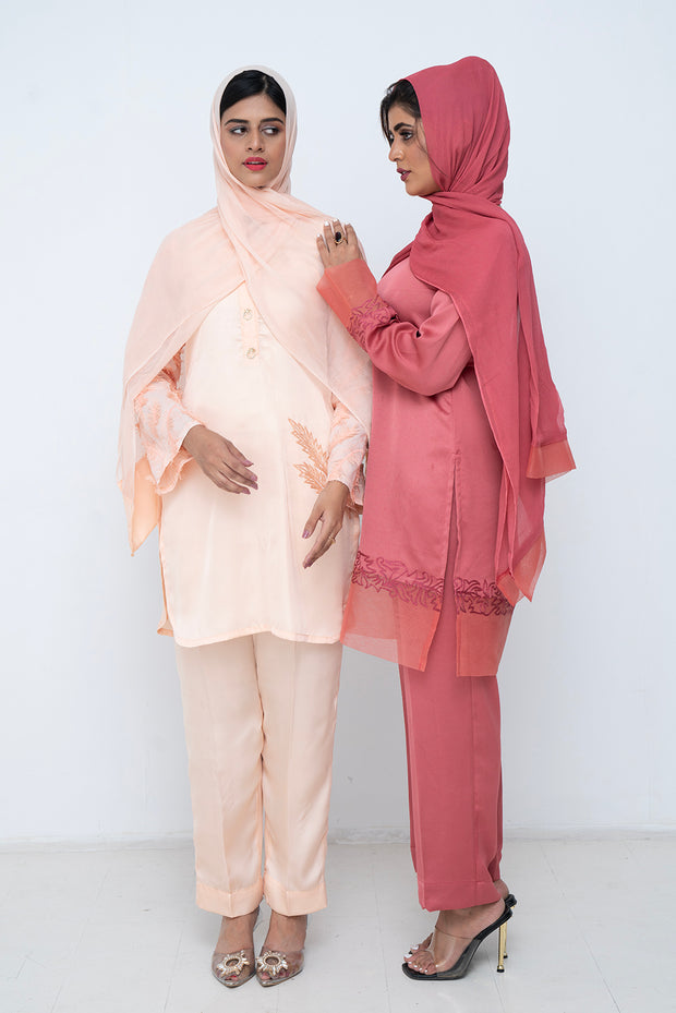 3 Piece, Satin Tunic, Trousers & Scarf