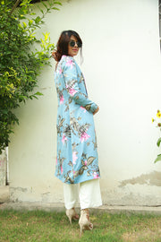 Pink & Blue long floral jacket