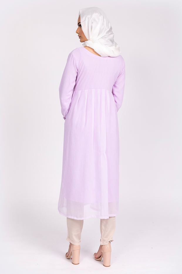 LILAC FULLY LINED CHIFFON DRESS