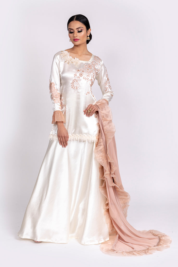 IVORY & BLUSH PINK LENGHA