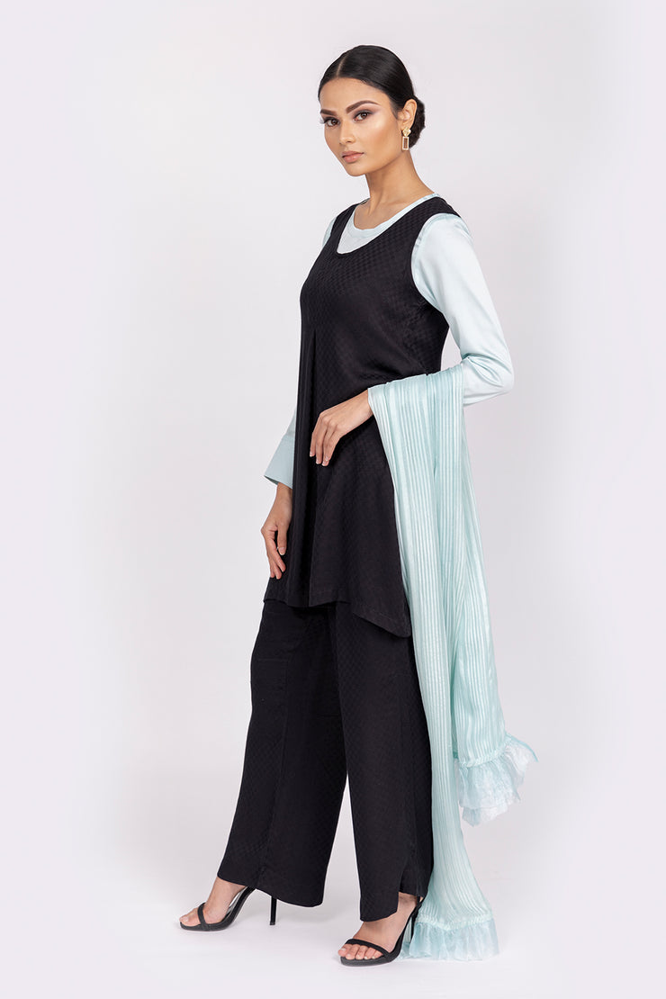Black Tunic with Wide Legged Trousers