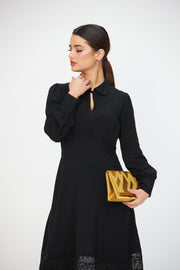 Black Midi Lace Dress