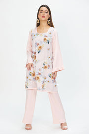Pink Floral Shirt & Trousers