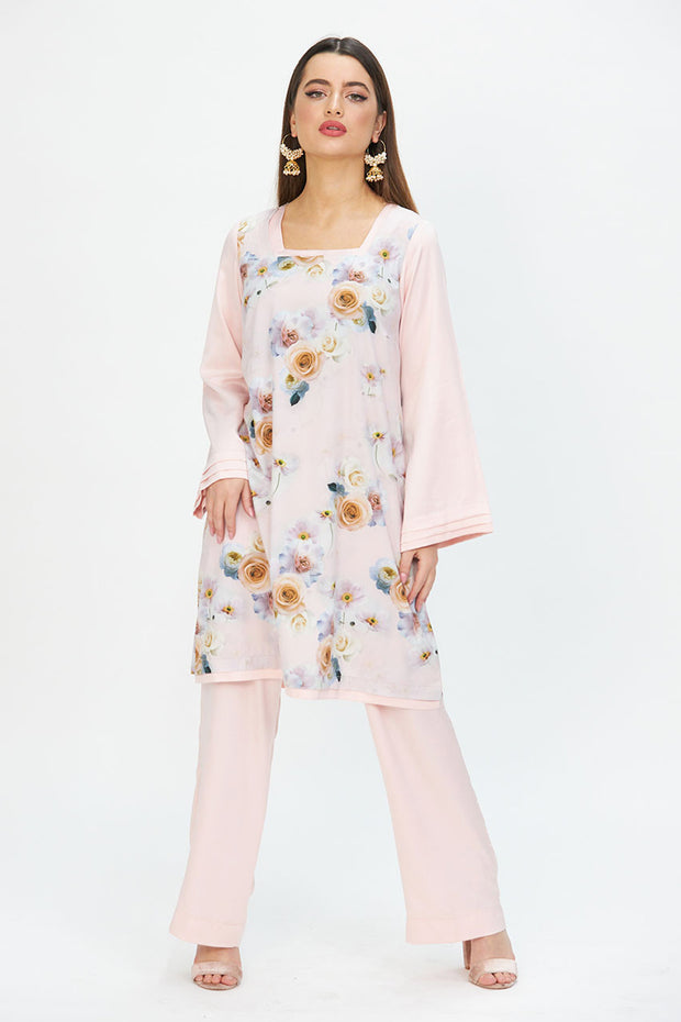 Pink Floral Shirt & Trousers